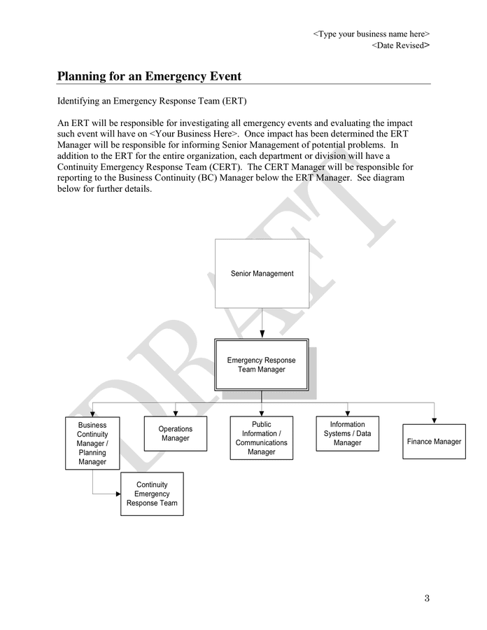 Business Continuity Plan in Word and Pdf formats - page 3 of 31