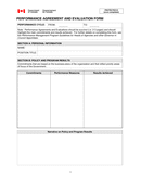 PERFORMANCE AGREEMENT AND EVALUATION FORM page 1 preview