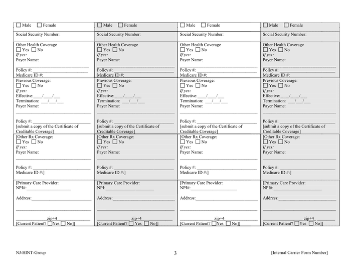 Enrollment/change request in Word and Pdf formats - page 3 of 7