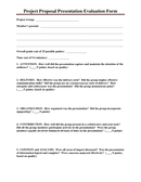 Project Proposal Presentation Evaluation Form page 1 preview