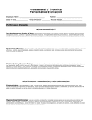 Performance Evaluation Form page 1 preview