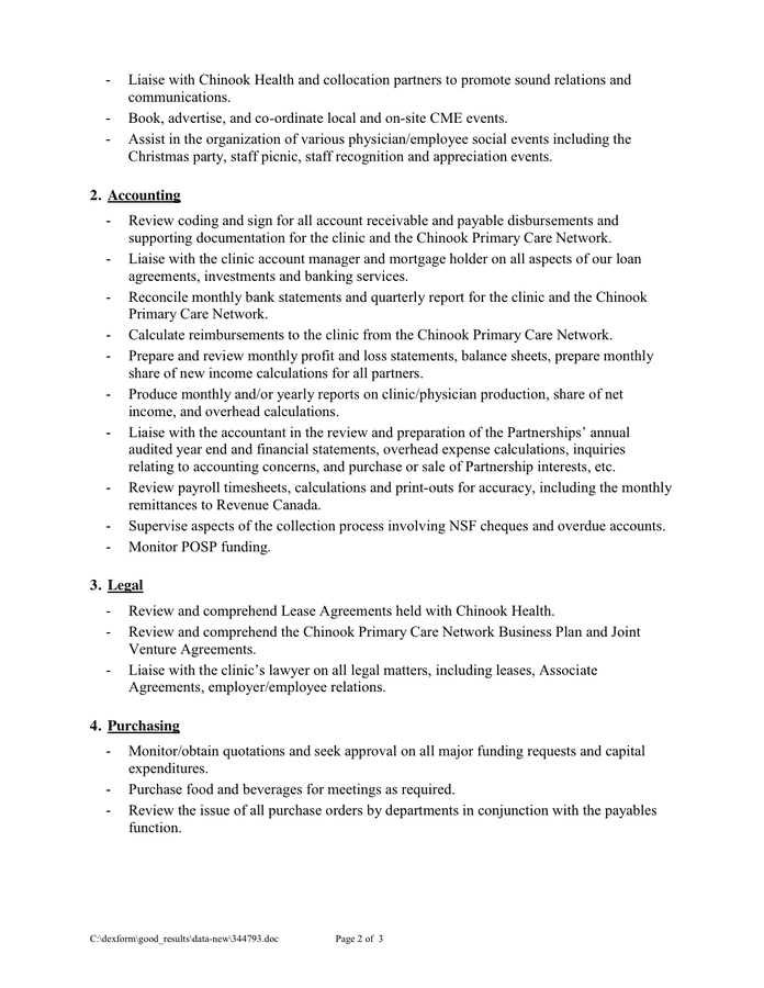 JOB DESCRIPTION Form in Word and Pdf formats - page 2 of 3