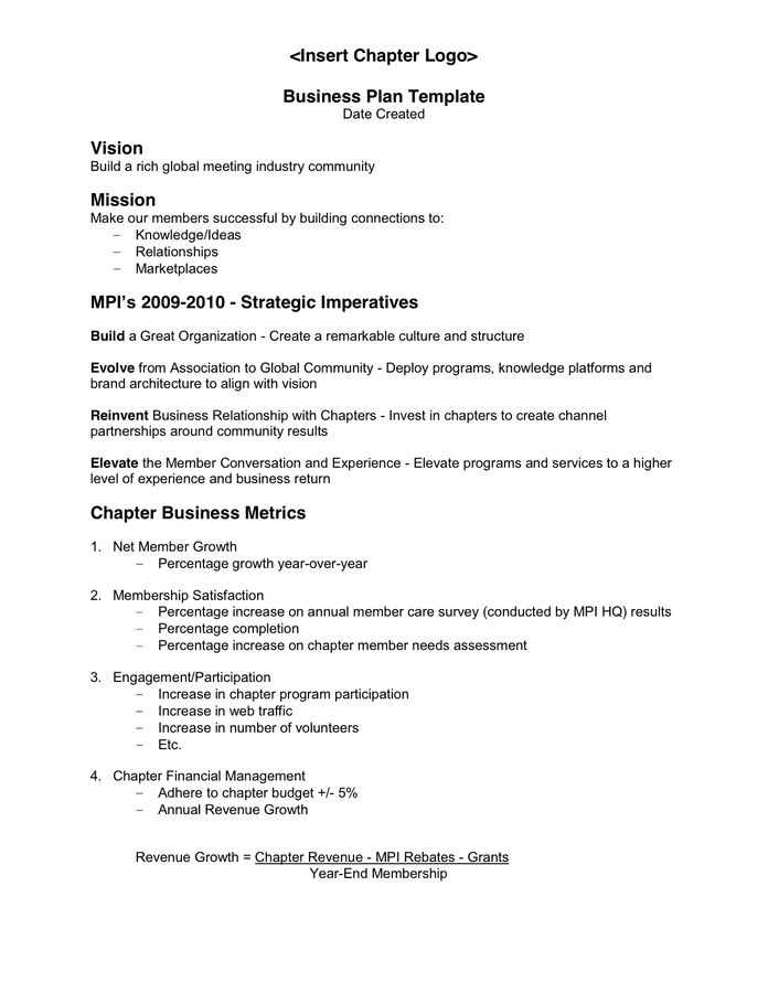 business planning document sample