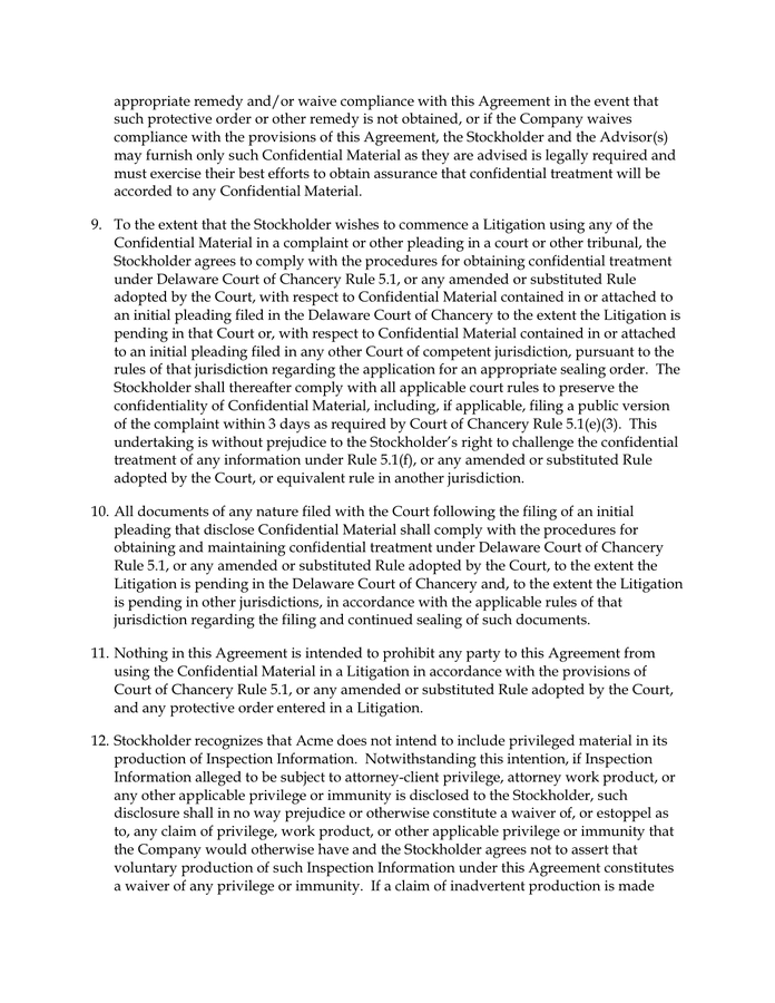 Confidentiality Agreement in Word and Pdf formats - page 3 of 5