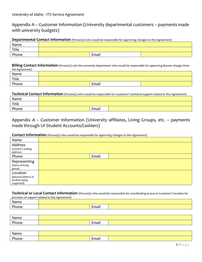 Standard Sla Agreement Template