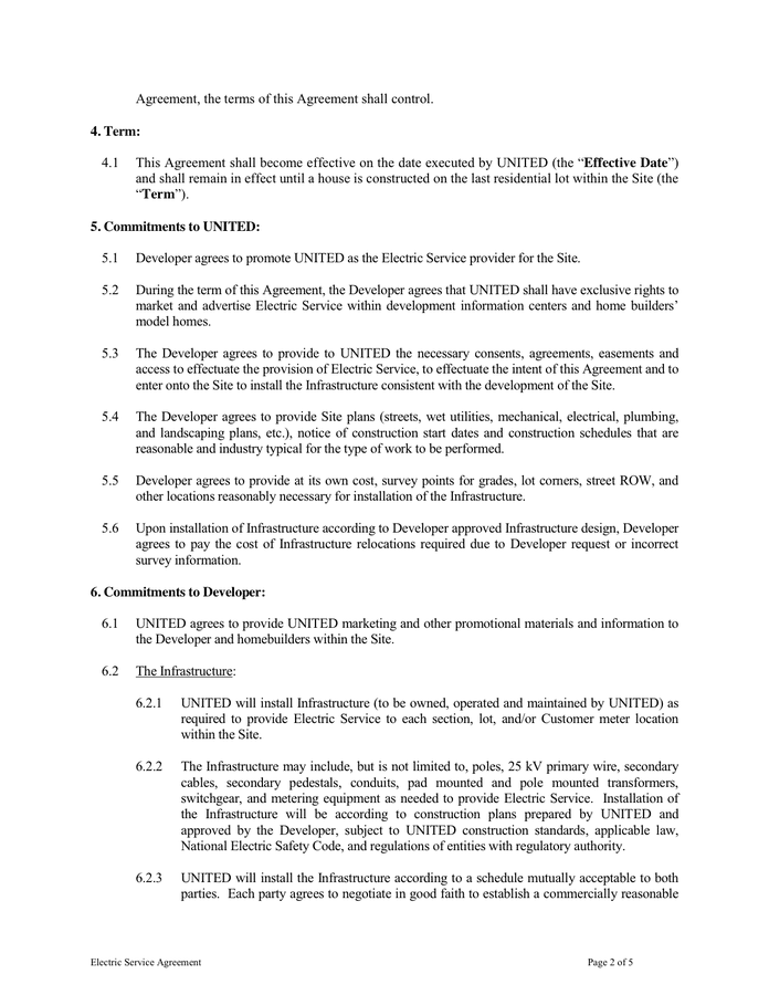 AGREEMENT FOR SERVICE in Word and Pdf formats - page 2 of 5