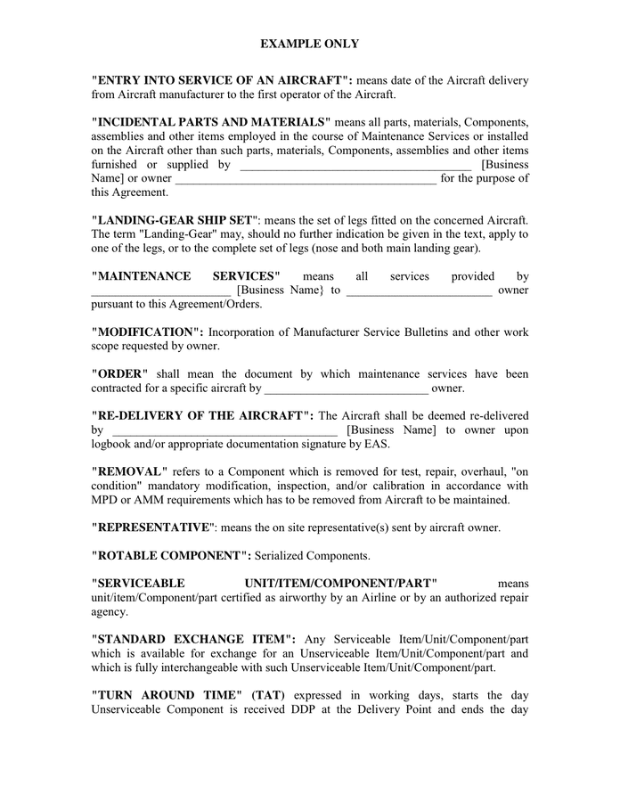 Service Contract in Word and Pdf formats page 4 of 5