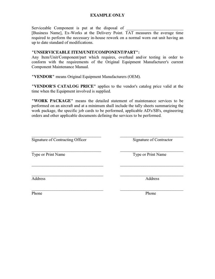 Service Contract in Word and Pdf formats - page 5 of 5