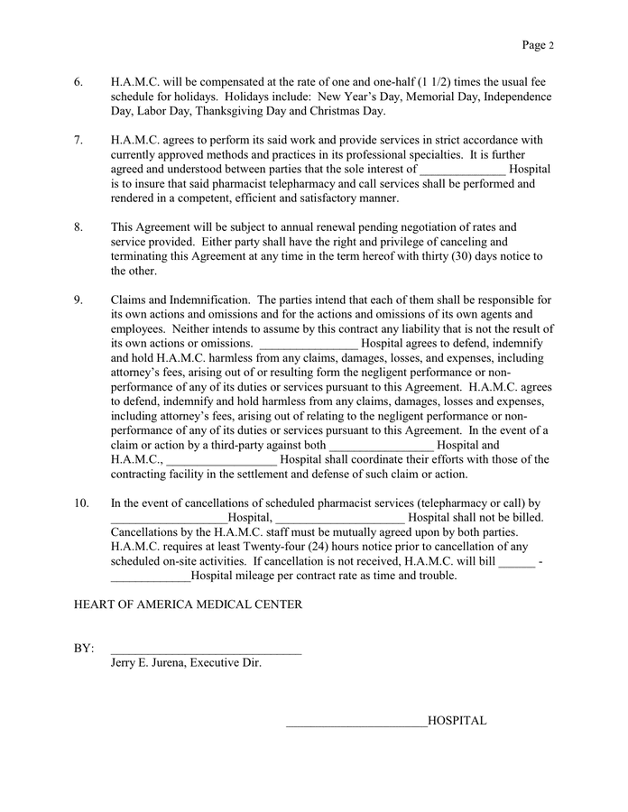 PROFESSIONAL SERVICE CONTRACT in Word and Pdf formats - page 2 of 3