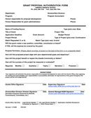 GRANT PROPOSAL AUTHORIZATION FORM page 1 preview
