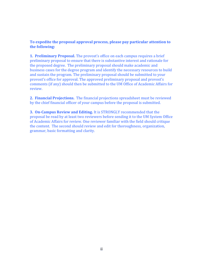 New Degree Program Proposal Template in Word and Pdf formats - page 2 of 14