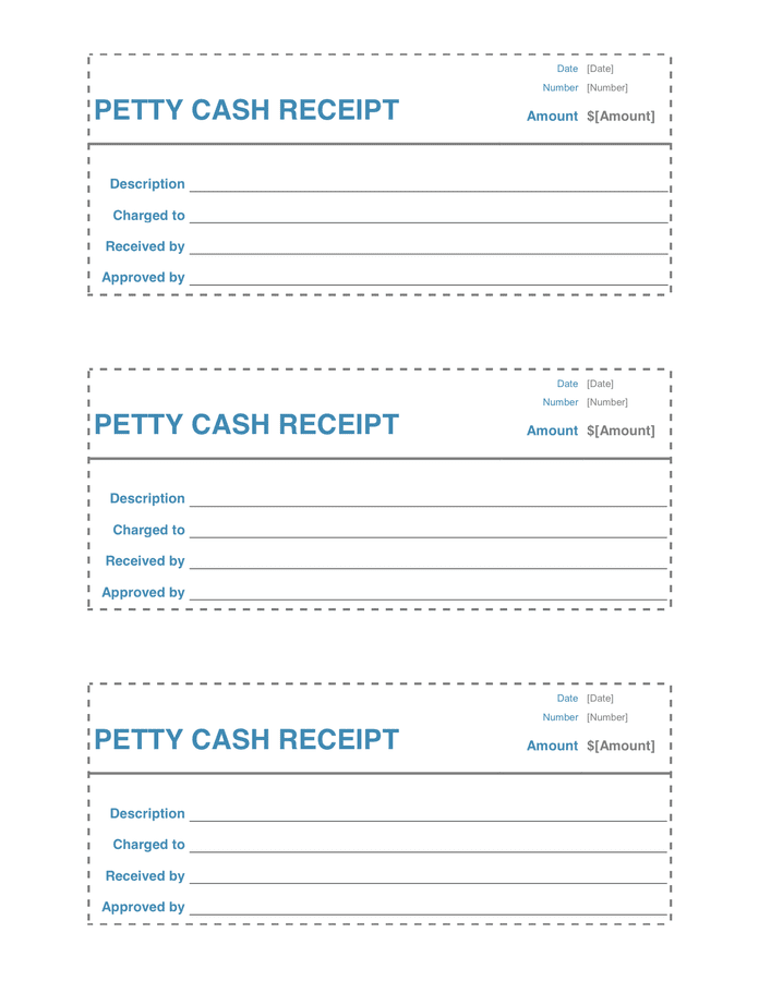 Petty Cash Receipt Word Template