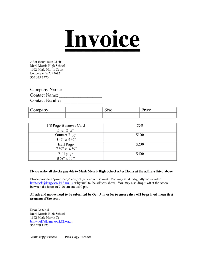Simple Invoice Template In Word And Pdf Formats