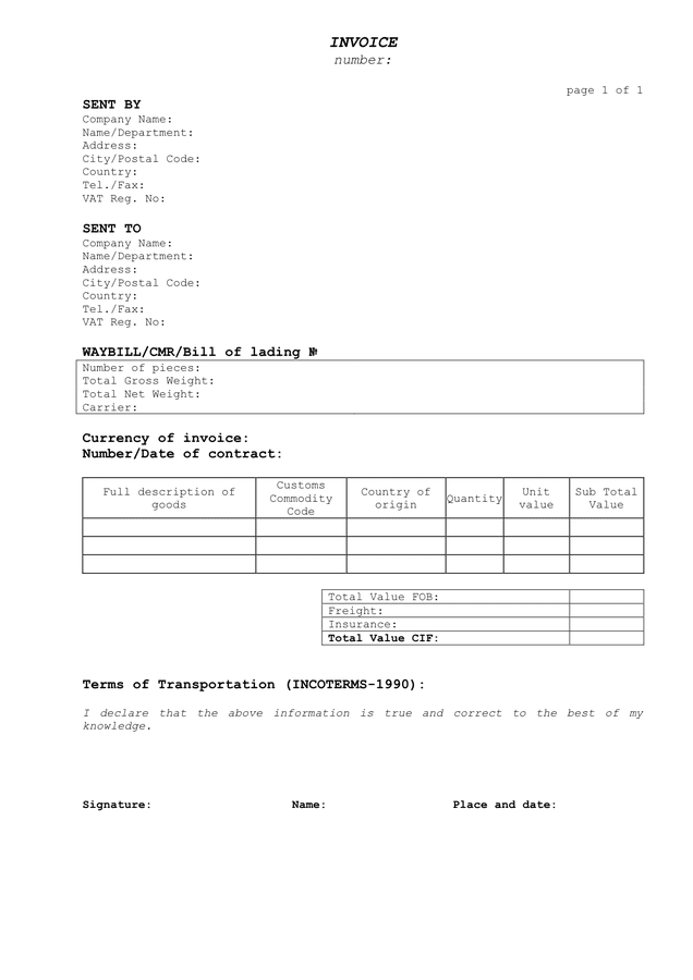 blank invoice template download free documents for pdf word and excel