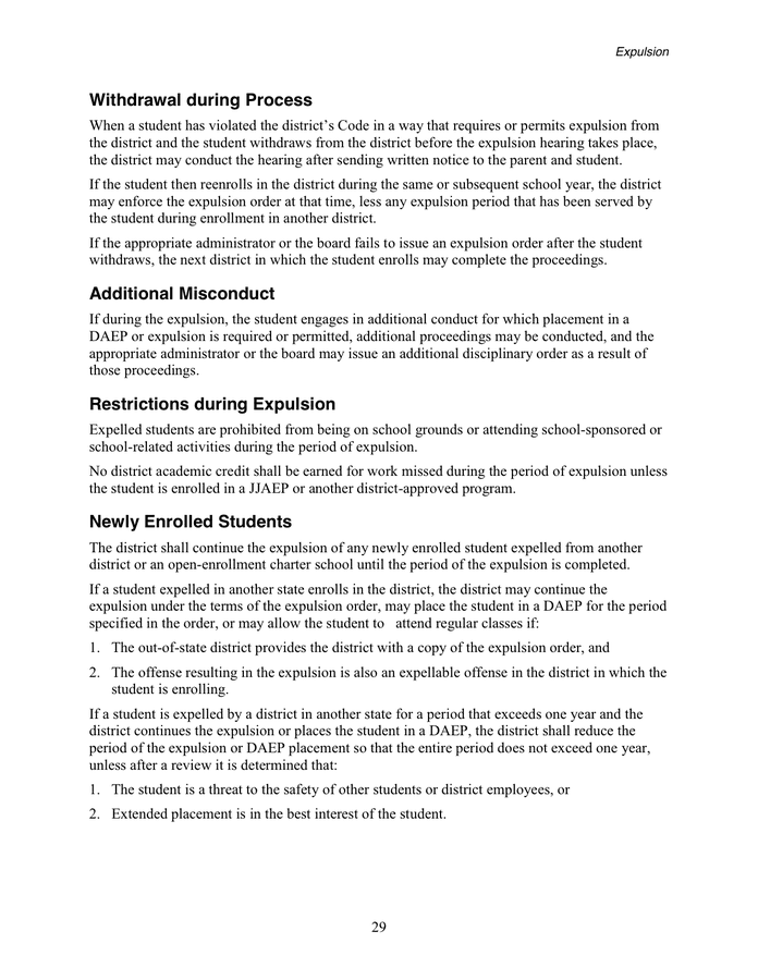 Student Code of Conduct in Word and Pdf formats page 34 of 40