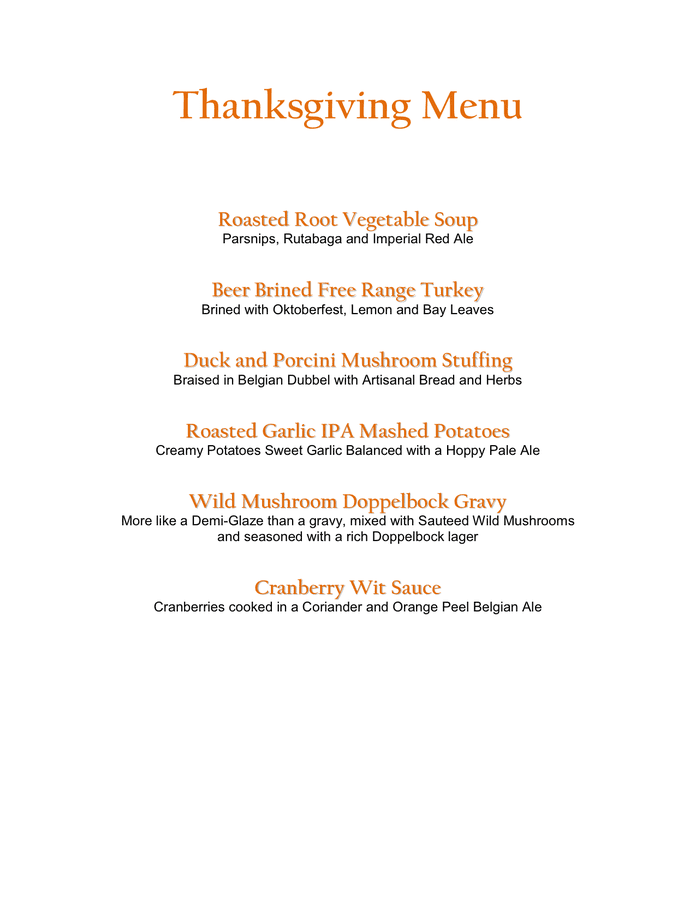 Thanksgiving Menu Template download free documents for PDF, Word and