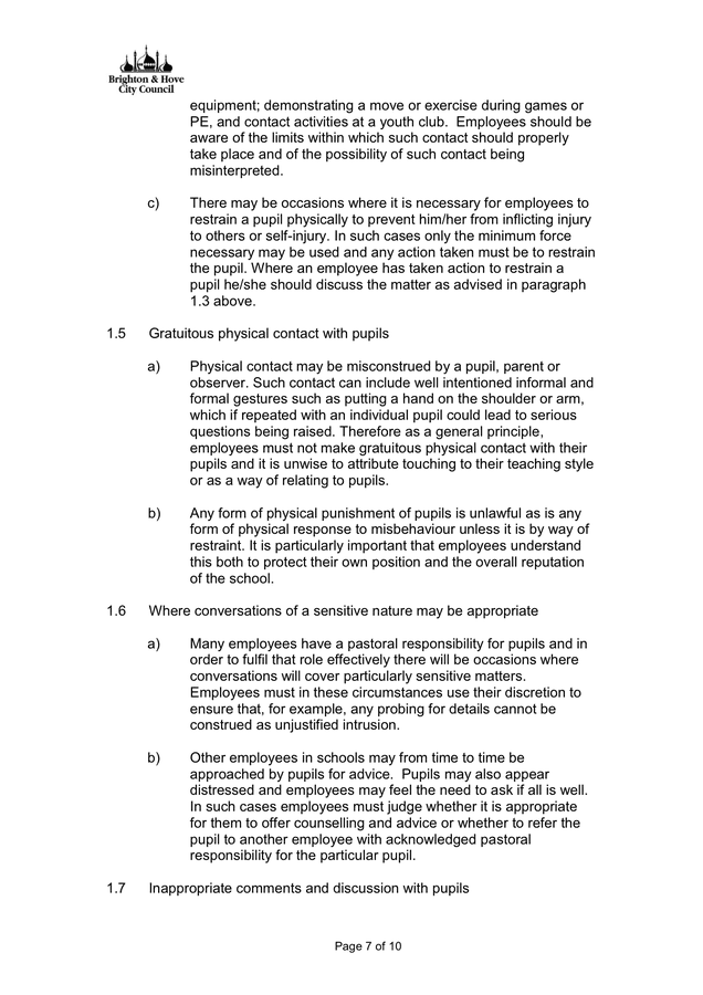 Code of Conduct in Word and Pdf formats - page 7 of 10