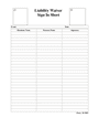 Waiver Sign up sheet in Word and Pdf formats