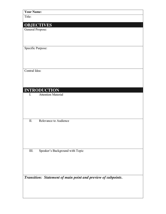 Outline Template 11 Download Free Documents In Pdf