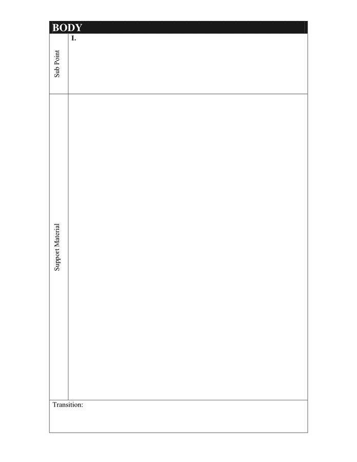 blank outline format