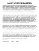 LIABILITY WAIVER AND RELEASE FORM page 1 preview