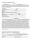 Medical and Liability Release Form page 1 preview