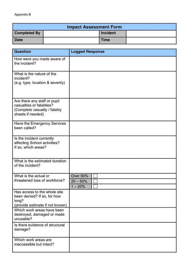 School Business Continuity Plan template in Word and Pdf formats - page ...