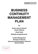 School Business Continuity Plan template page 1 preview