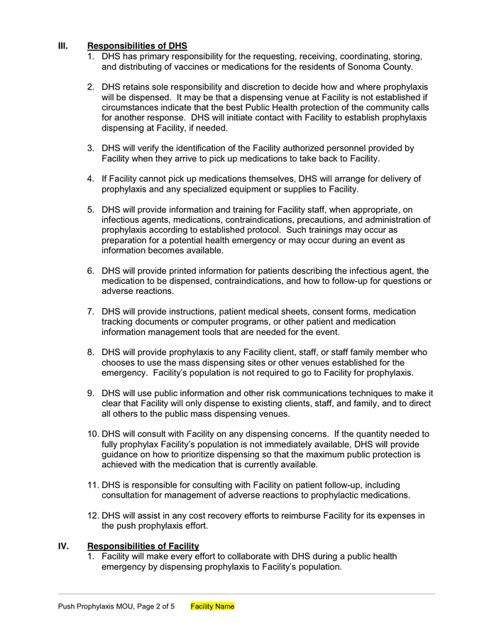 MEMORANDUM OF UNDERSTANDING in Word and Pdf formats - page 2 of 5