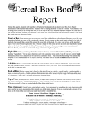 Cereal Box Book Report Template - download free documents for PDF, Word ...