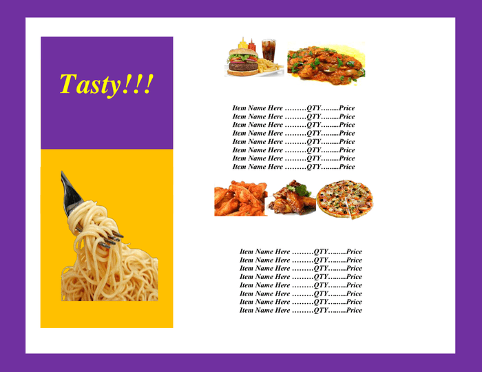 Restaurant Menu Templates in Word and Pdf formats - page 2 of 4