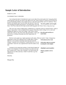 Letter of Introduction Template
