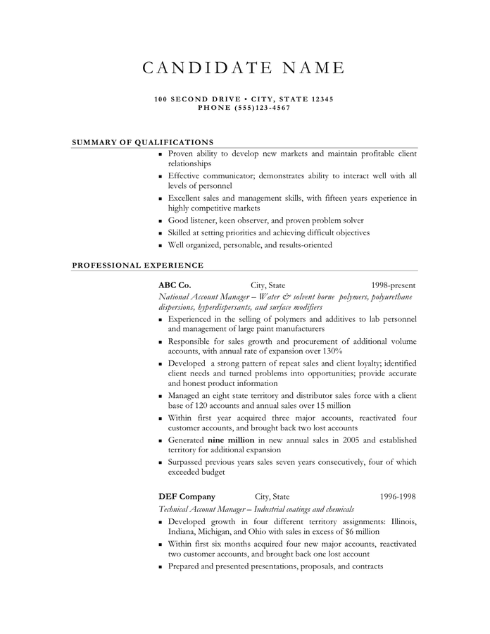 General Resume Template - download free documents for PDF, Word and Excel