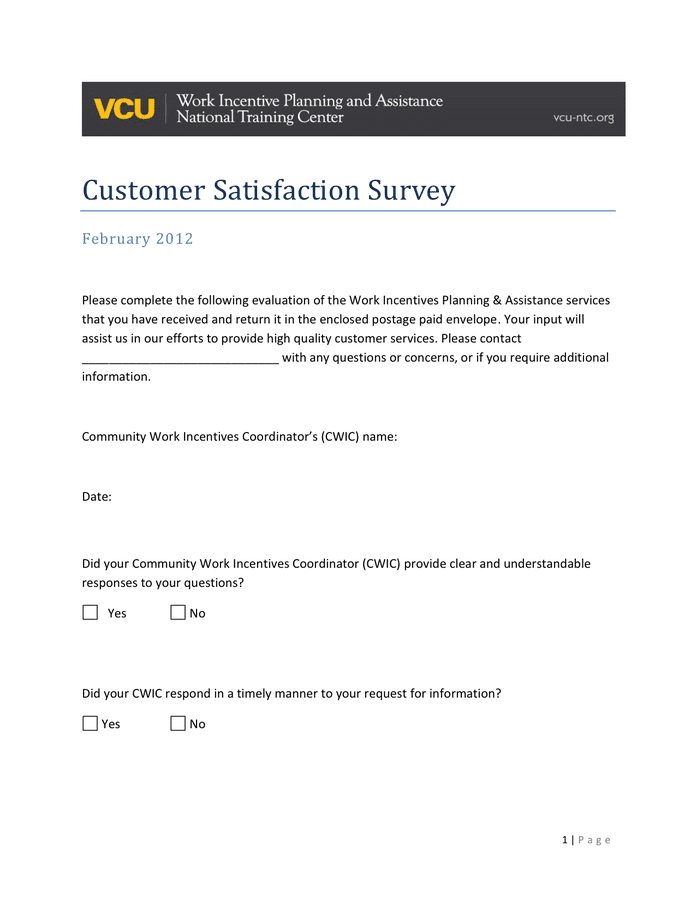 Customer Satisfaction Survey - download free documents for PDF, Word ...