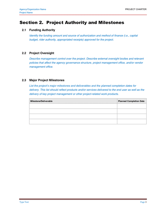 Project Charter Template in Word and Pdf formats - page 6 of 10