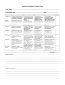 Student Presentation Evaluation Form page 1 preview