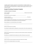 Sample Workshop Evaluation Template page 1 preview