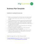 Business Plan Template page 1 preview