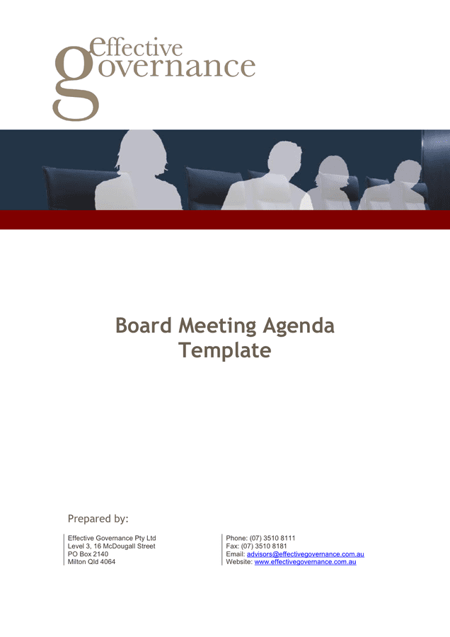 Board Meeting Agenda Template In Word And Pdf Formats