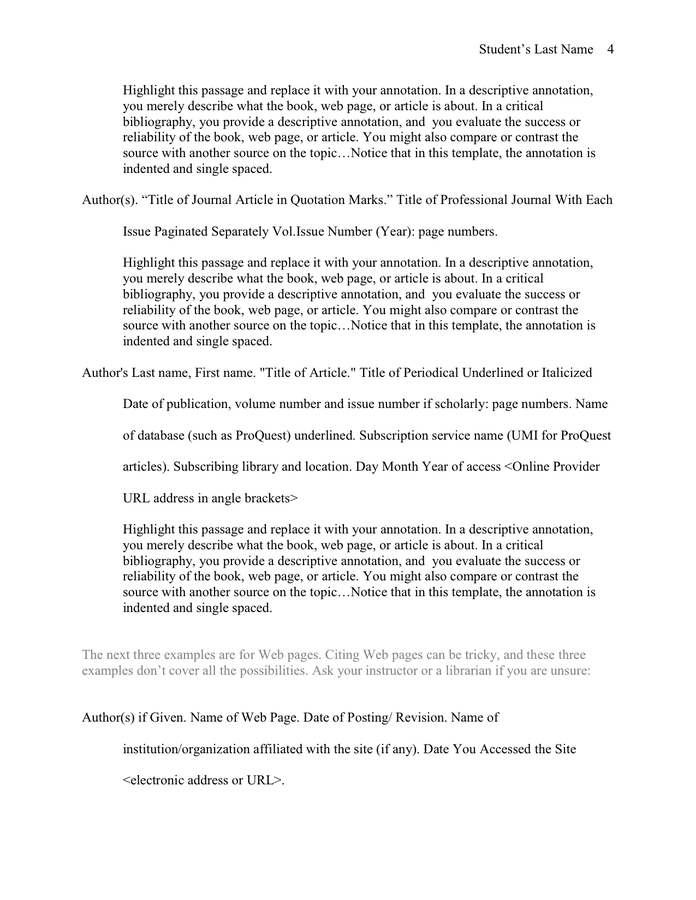 Annotated bibliography fiction example picture