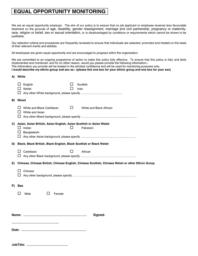 APPLICATION FOR EMPLOYMENT in Word and Pdf formats - page 7 of 7