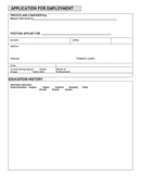 APPLICATION FOR EMPLOYMENT page 1 preview