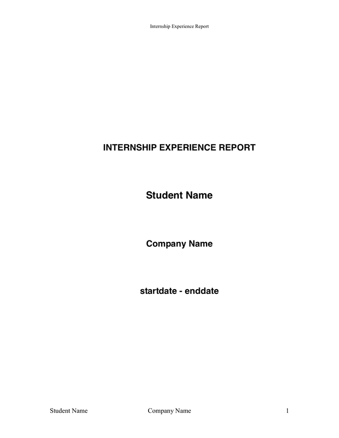 Internship Report download free documents for PDF, Word and Excel
