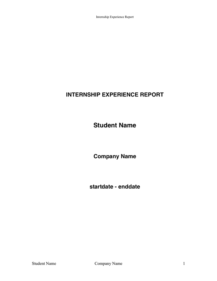 Internship Report Download Free Documents For PDF Word And Excel