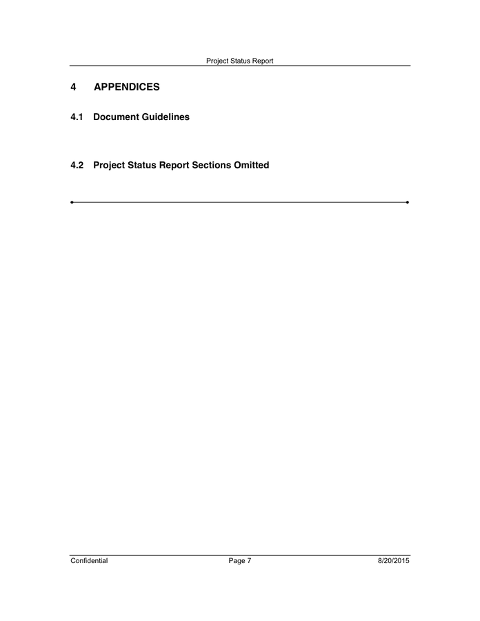 PROJECT STATUS REPORT PURPOSE in Word and Pdf formats - page 7 of 7