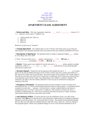 APARTMENT LEASE AGREEMENT page 1 preview