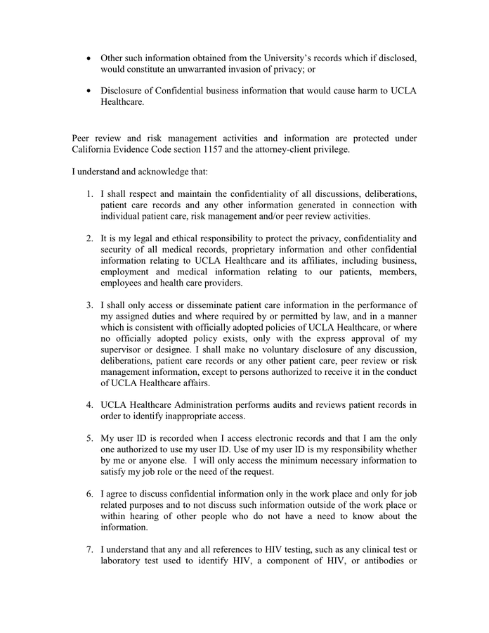 CONFIDENTIALITY AGREEMENT in Word and Pdf formats page 2 of 3