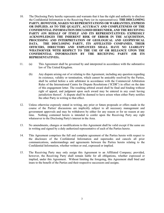 AIPN MODEL CONFIDENTIALITY AGREEMENT in Word and Pdf formats - page 3 of 4