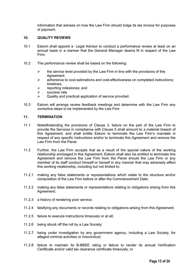 SERVICE LEVEL AGREEMENT in Word and Pdf formats - page 13 of 24