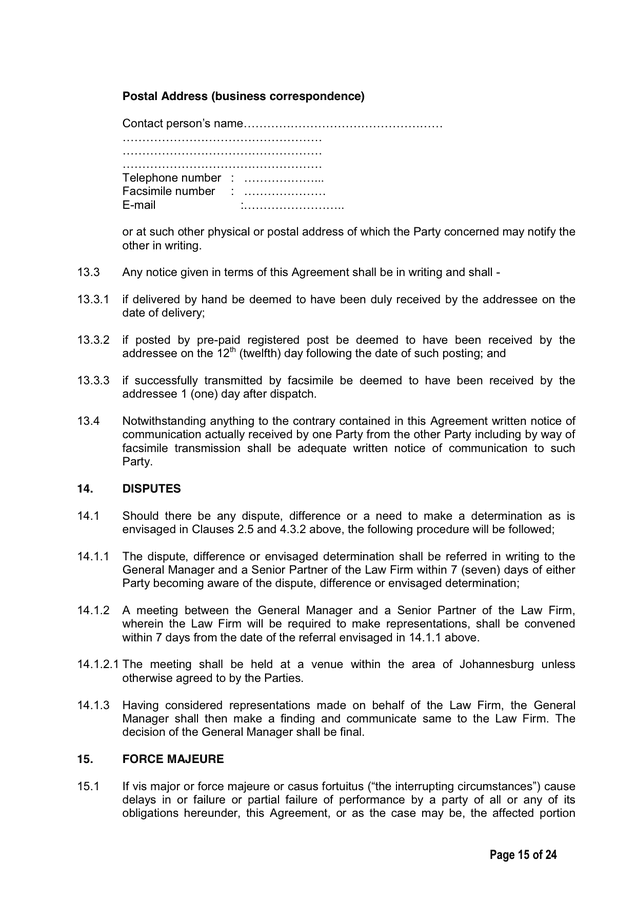 SERVICE LEVEL AGREEMENT in Word and Pdf formats - page 15 of 24